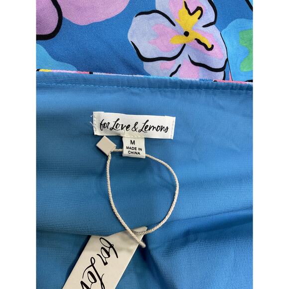 For Love & Lemons 'Yasmin' Blue Bamboo Maxi Dress Size M - NWT - Picture 4 of 5